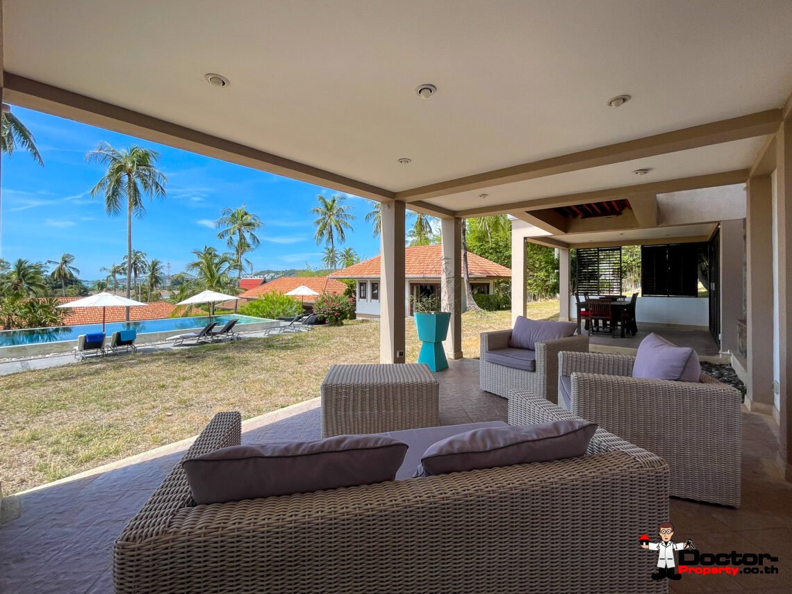 Spacious 5 Bedroom Private Pool Villa with Sea View – Bo Phut, Koh Samui – For Sale